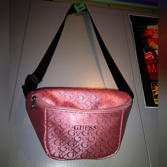 Guess Handbags - Guess Metallic Pink Fanny Pack